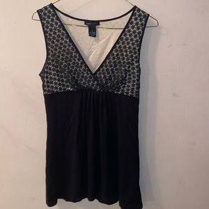 BCBG Max Azria- black & beige deep v neck top- small-  *5 for $25 sale!!